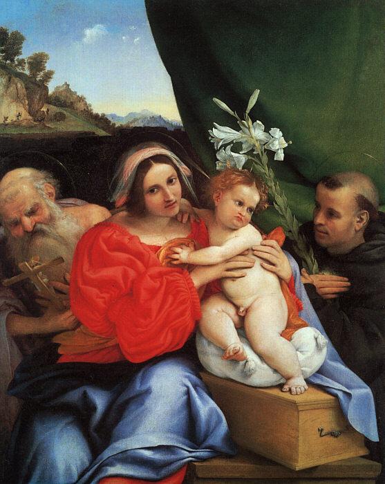 Lorenzo Lotto Virgin and Child with Saints Jerome and Anthony Germany oil painting art
